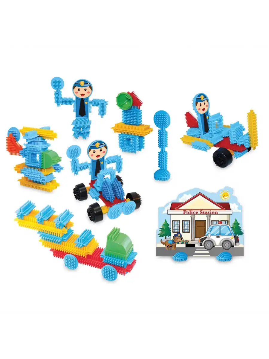 Polis Kaktüs Bloklar (55 Parça) - Kaktüs Oyuncak - Lego Seti - Kaktüs Lego - Taraklı Lego
