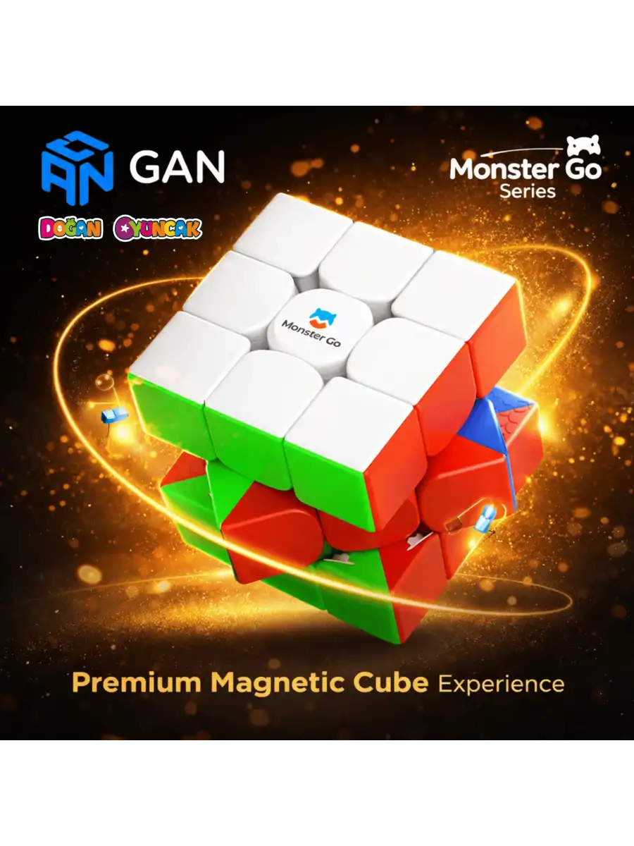 Profesyonel GAN Monster Go Manyetik 3x3 Küp - GAN 3x3 Zeka Küpü - Gan 3x3 Manyetik Küp