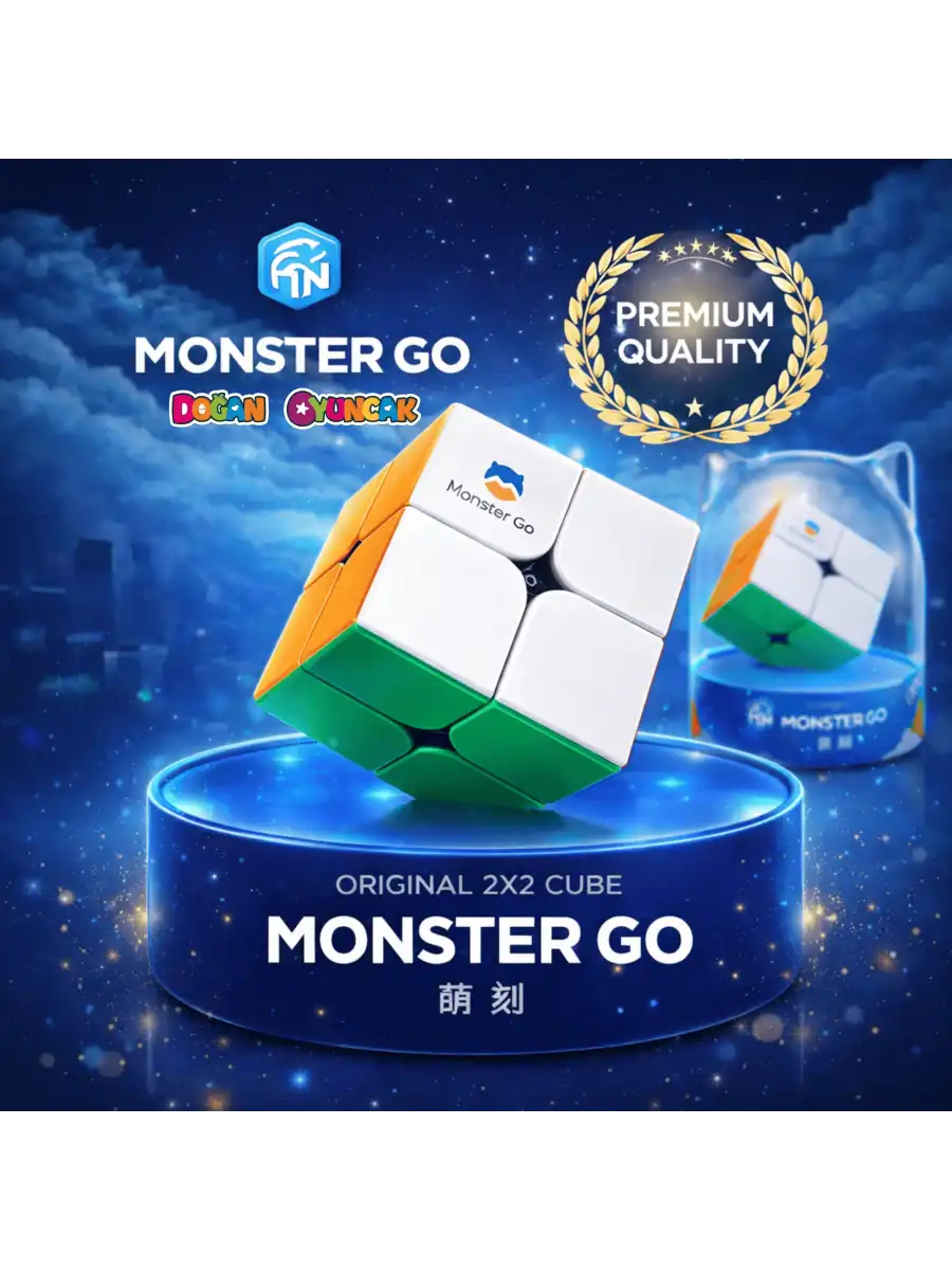 Profesyonel GAN Monster Go Premium 2x2 Küp - GAN 2x2 Zeka Küpü - Akıl Küpü - Monster Küp