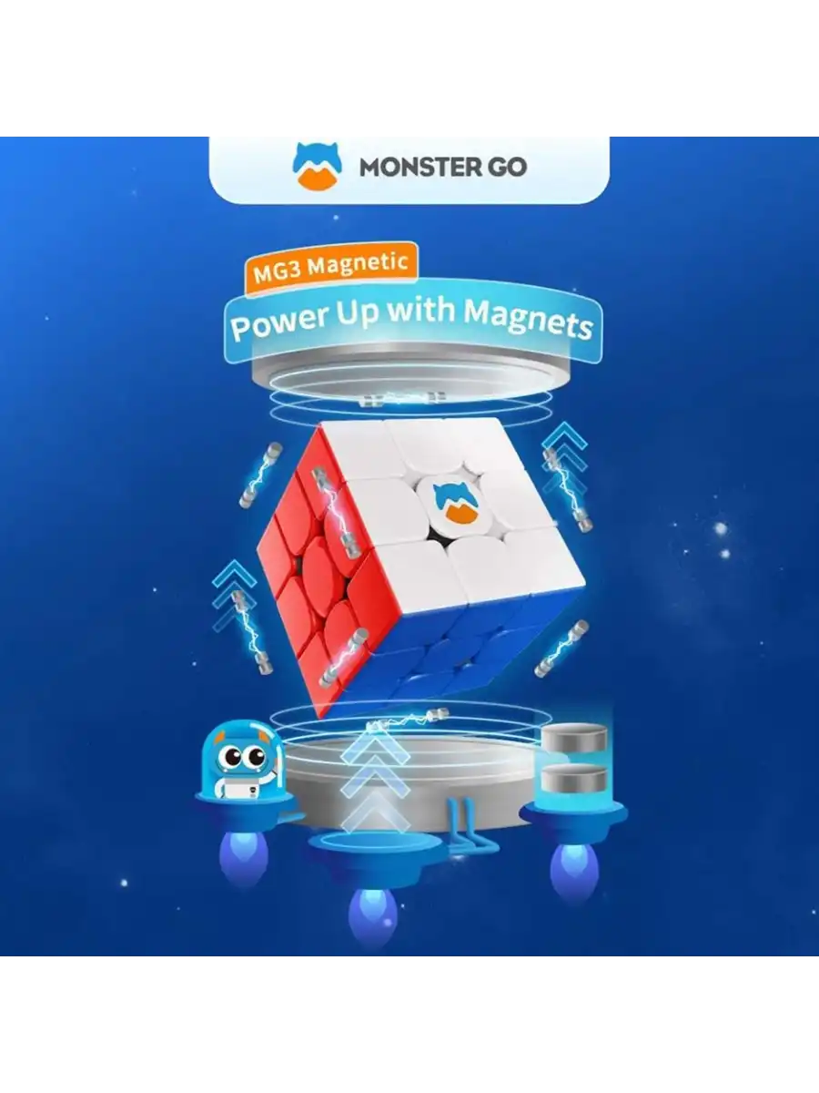 Profesyonel GAN Monster Go Standard 3x3 Manyetik Küp - Zeka Küpü - Akıl Küpü - Monster Küp