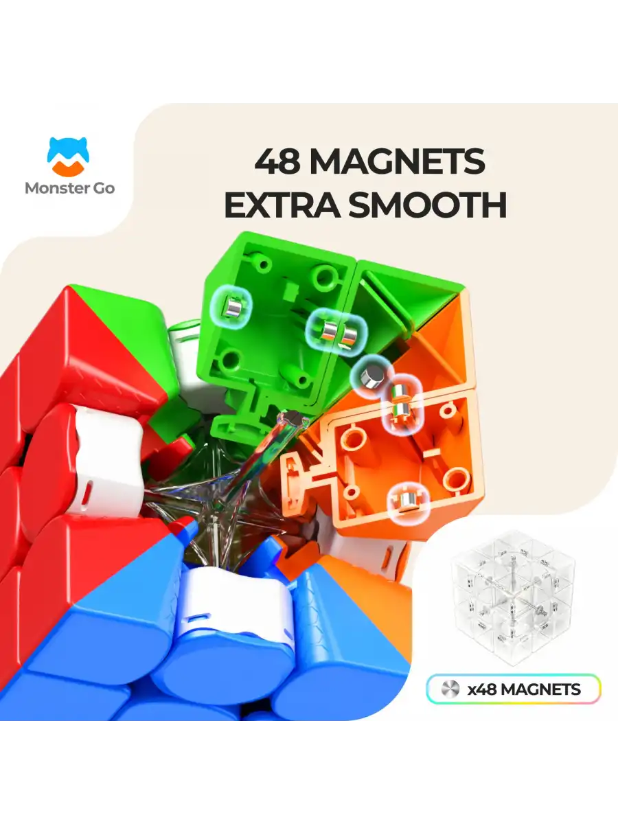 Profesyonel GAN Monster Go Standard 3x3 Manyetik Küp - Zeka Küpü - Akıl Küpü - Monster Küp