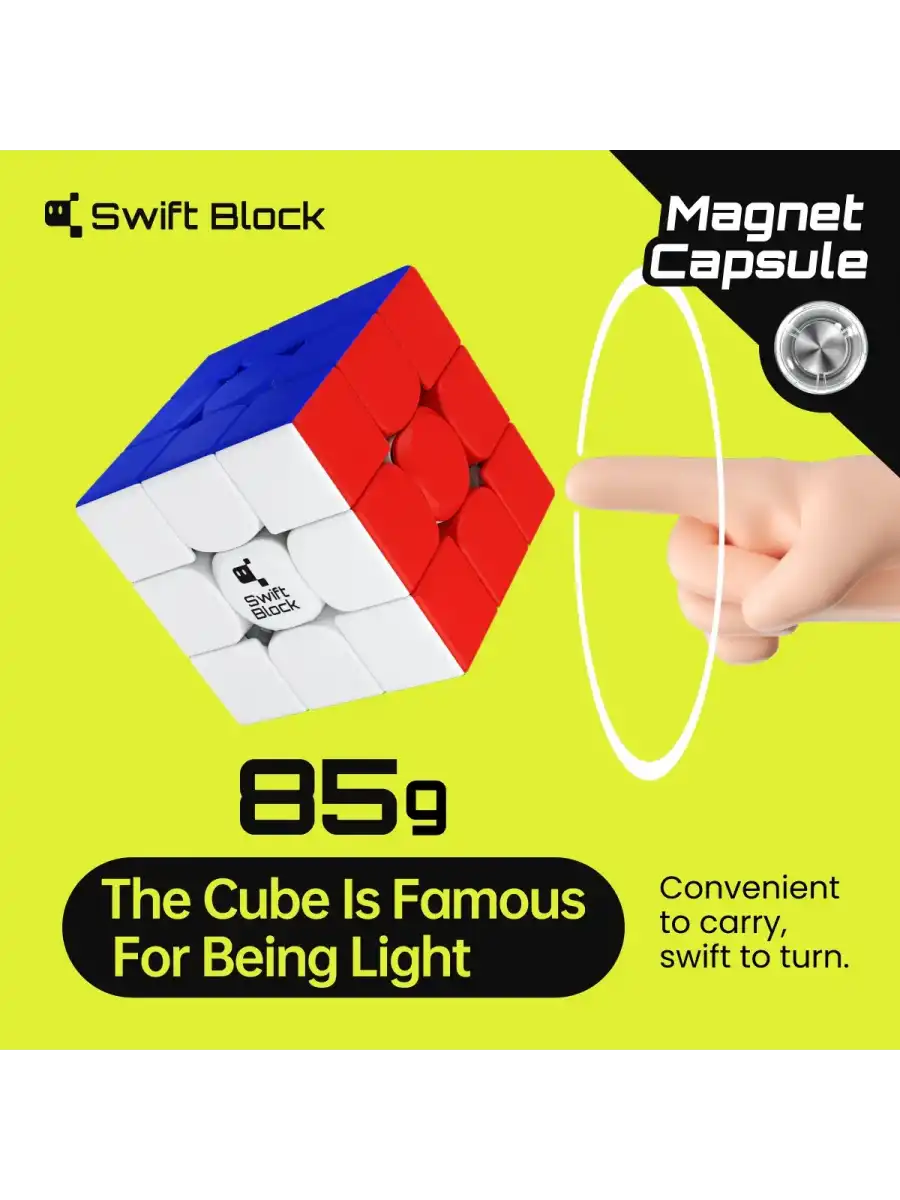 Profesyonel GAN Swift Block 355S Manyetik Küp - Swift Block 355S 3x3 Küp - Gan 3x3 Manyetik Küp