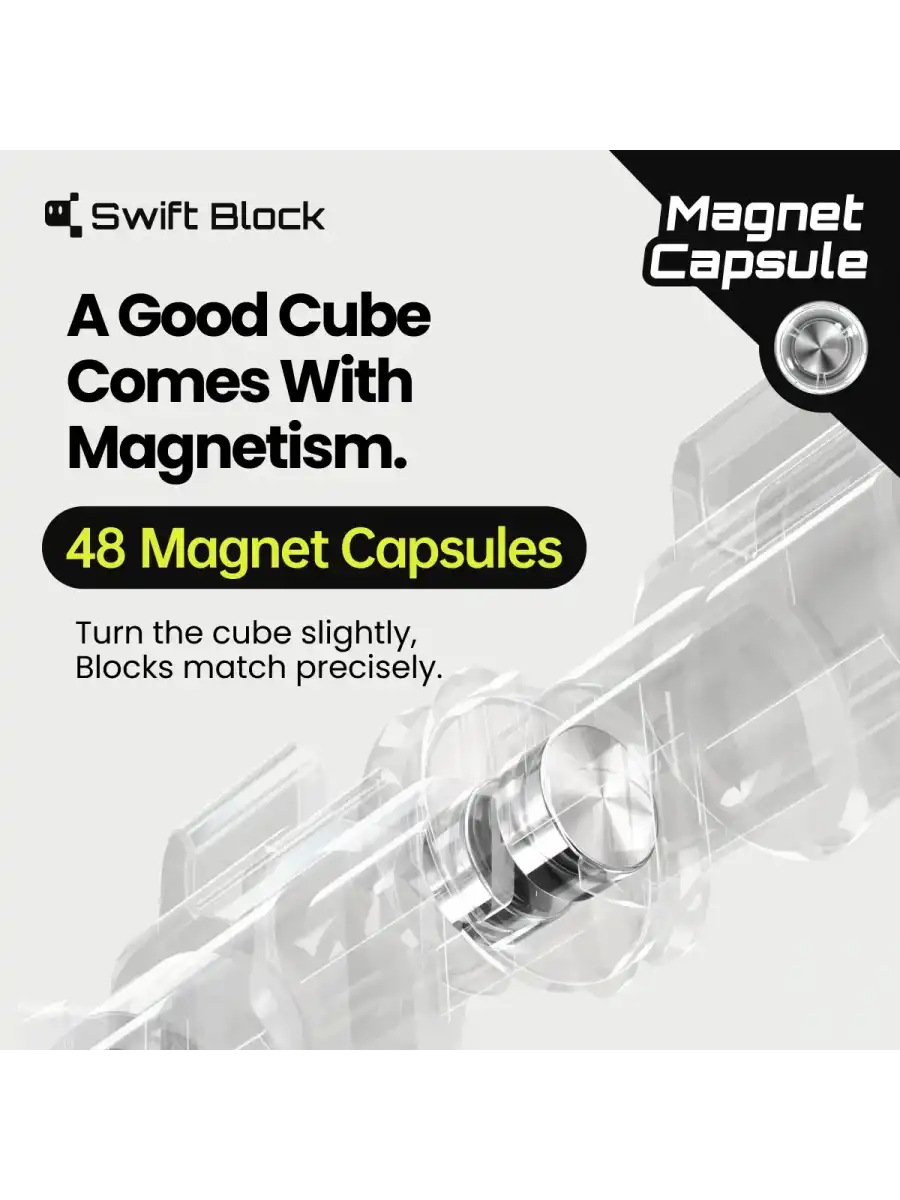 Profesyonel GAN Swift Block 355S Manyetik Küp - Swift Block 355S 3x3 Küp - Gan 3x3 Manyetik Küp