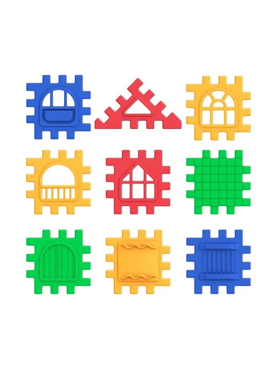 Puzzle City (64 Parça) - Lego Setleri - Ev Blokları - Şekilli Lego - Kare Bloklar
