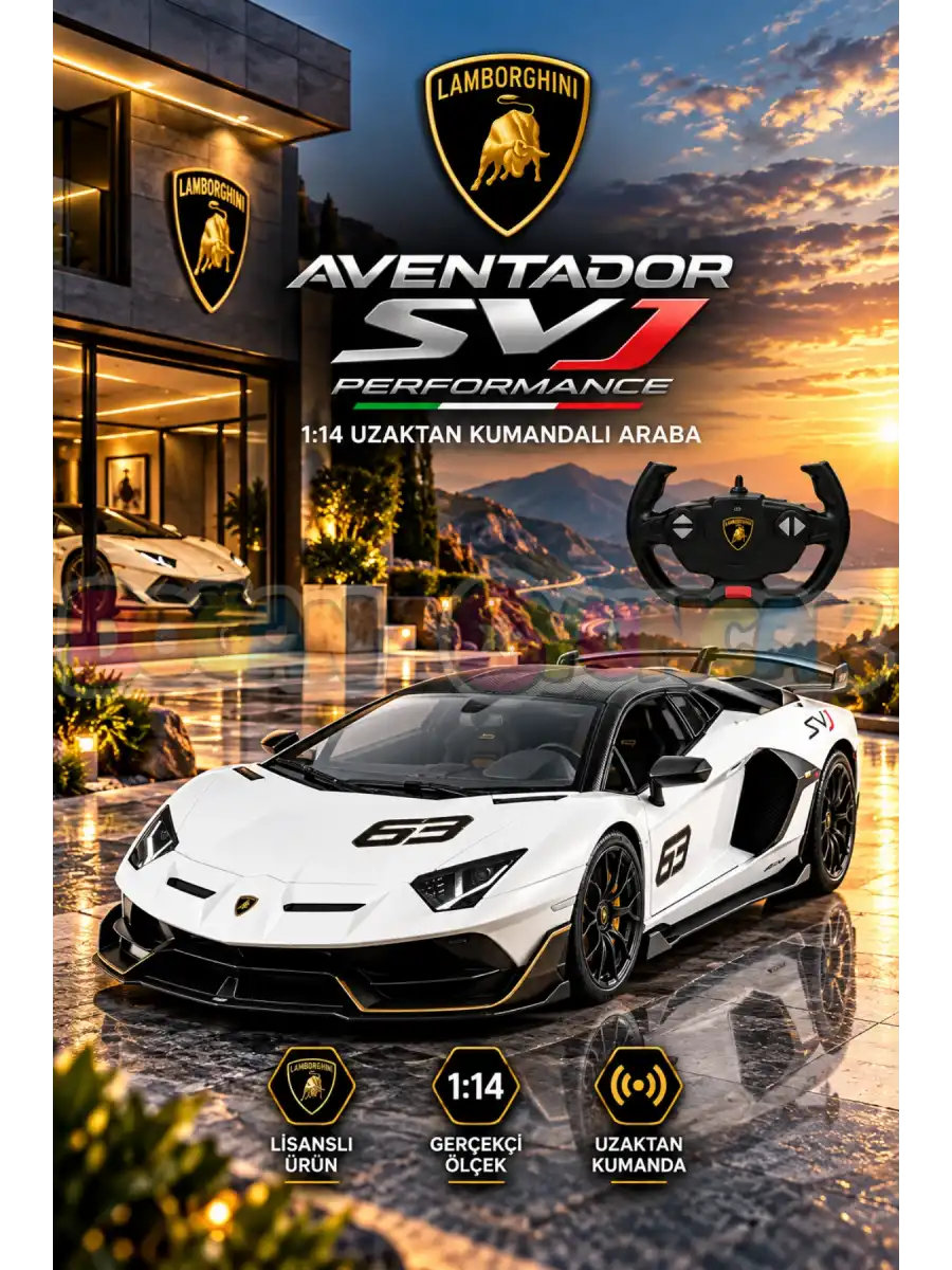 Rastar Aventador SVJ Performance 1:14 Uzaktan Kumandalı Araba - RC Araba