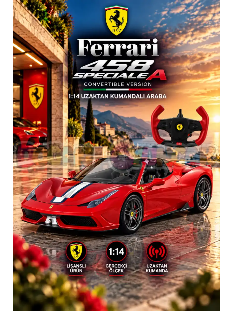 Rastar Ferrari 458 Speciale A Convertible Version 1:14 Uzaktan Kumandalı Araba - RC Araba