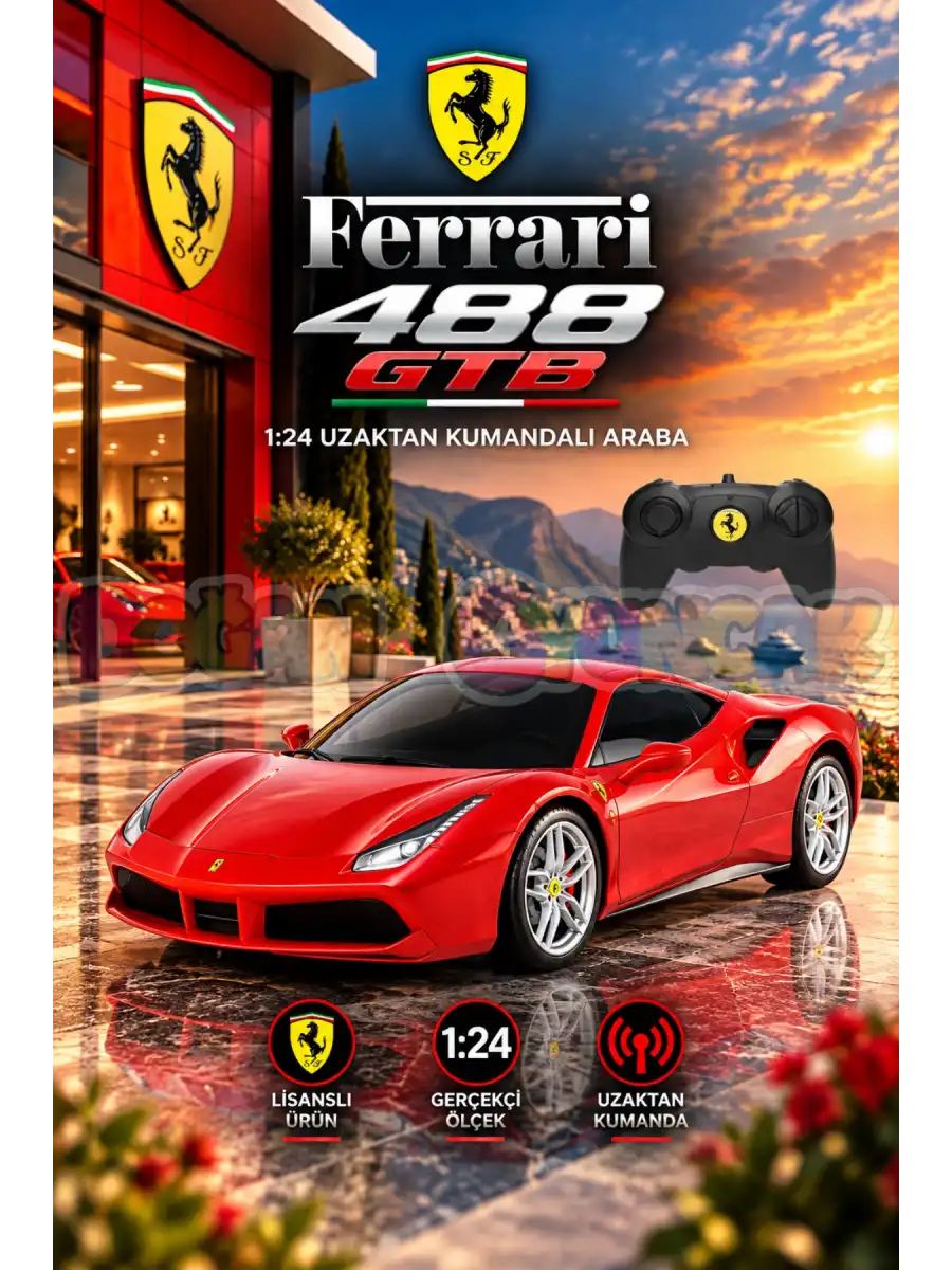 Rastar Ferrari 488 GTB 1:24 Uzaktan Kumandalı Araba - RC Araba