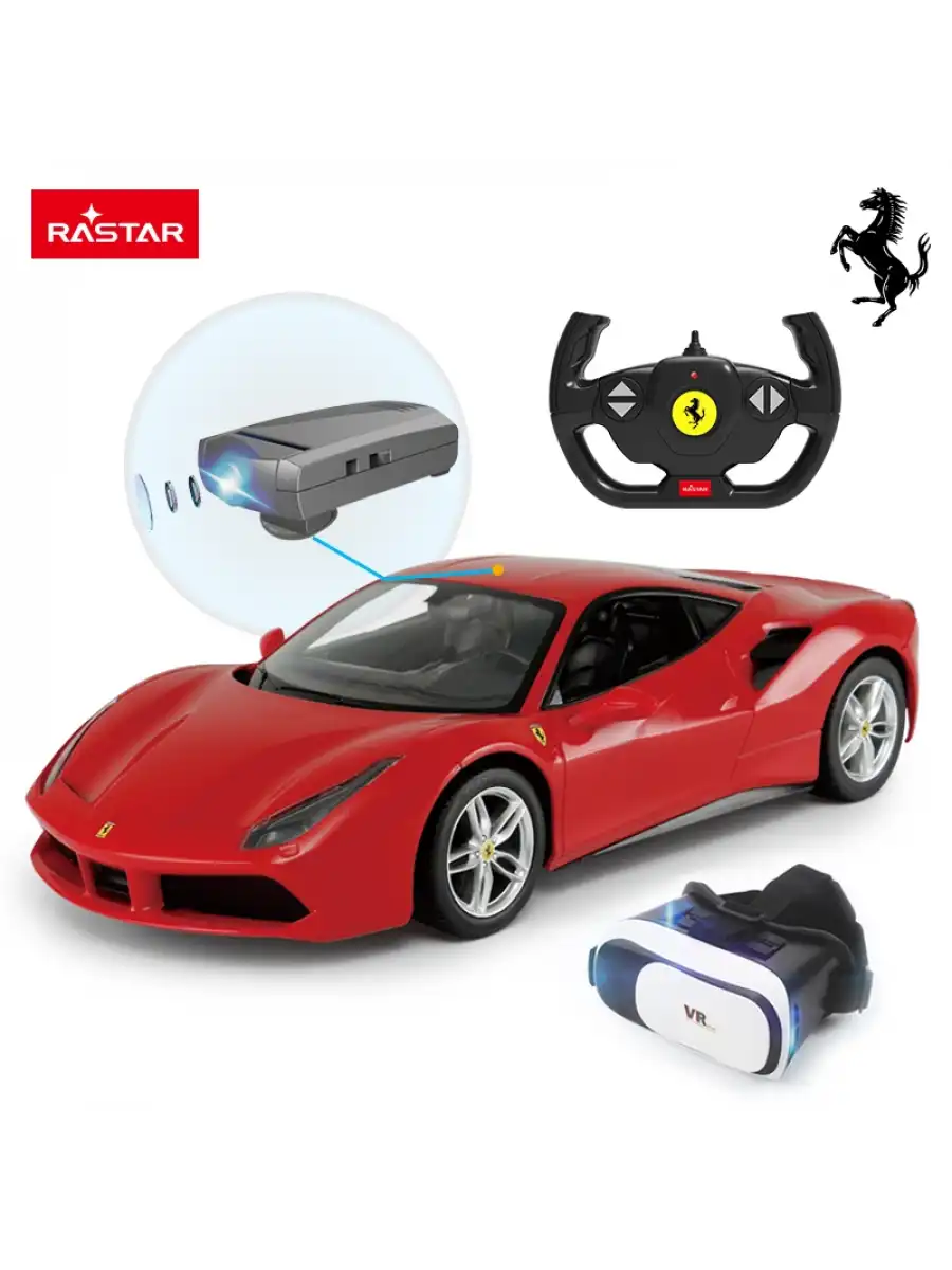 Rastar Ferrari 488 GTB & VR Glasses 1:14 Uzaktan Kumandalı Araba - RC Araba