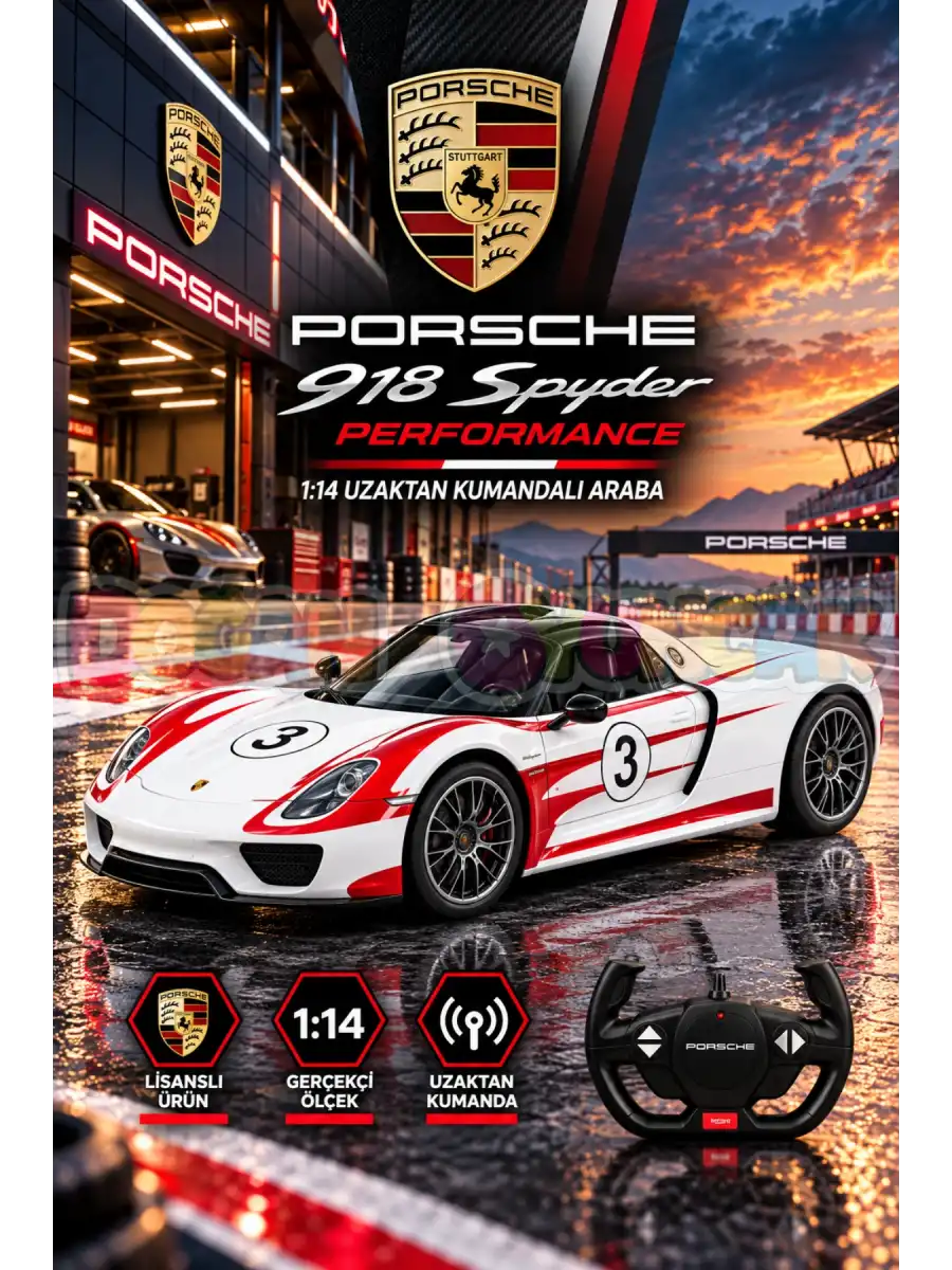 Rastar PORSCHE 918 Spyder Performance 1:14 Uzaktan Kumandalı Araba - RC Araba