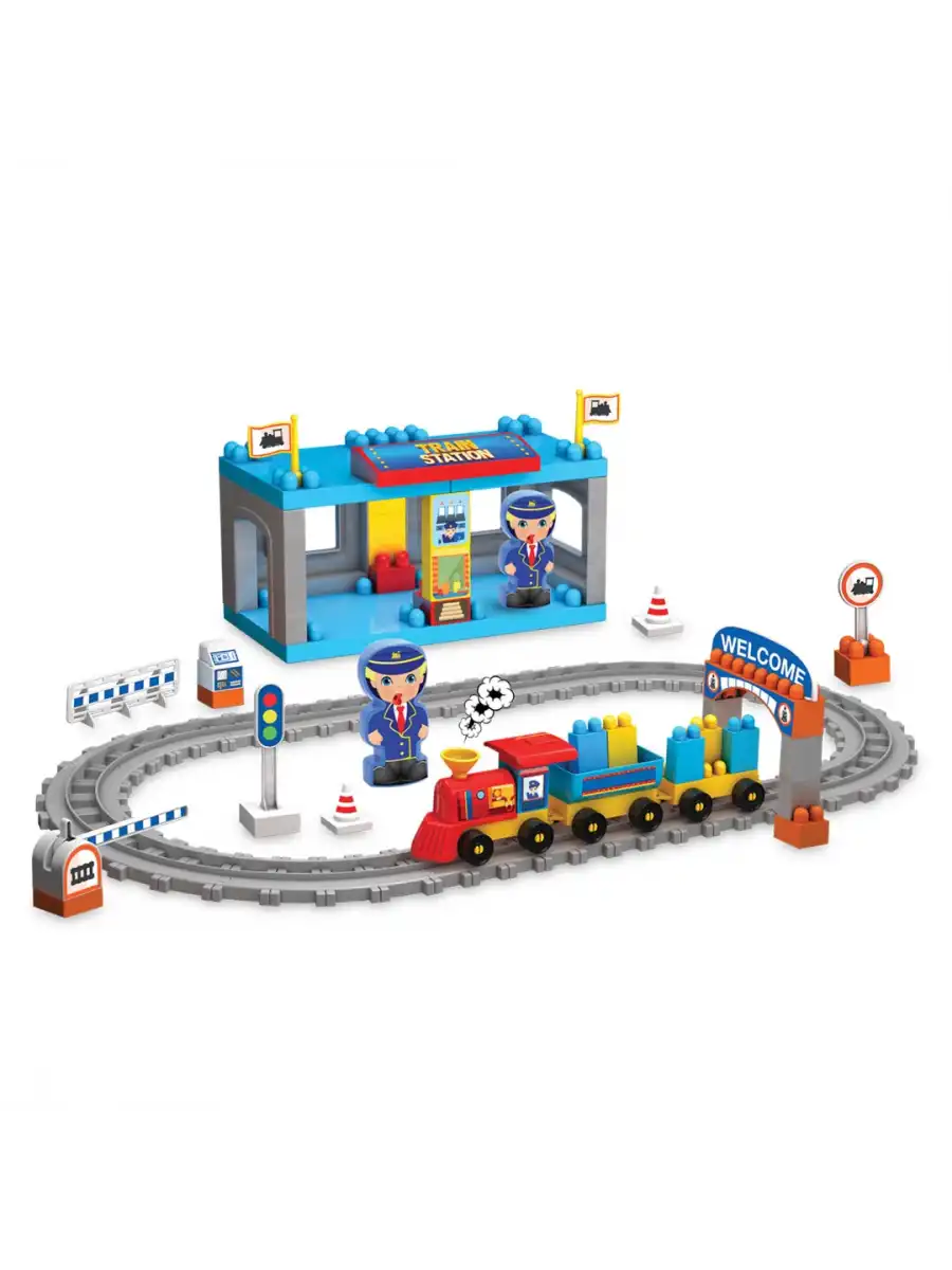 Raylı Tren Seti - Lego Oyuncağı - Lego Setleri - Bloklar - Lego Seti - Yarış Seti