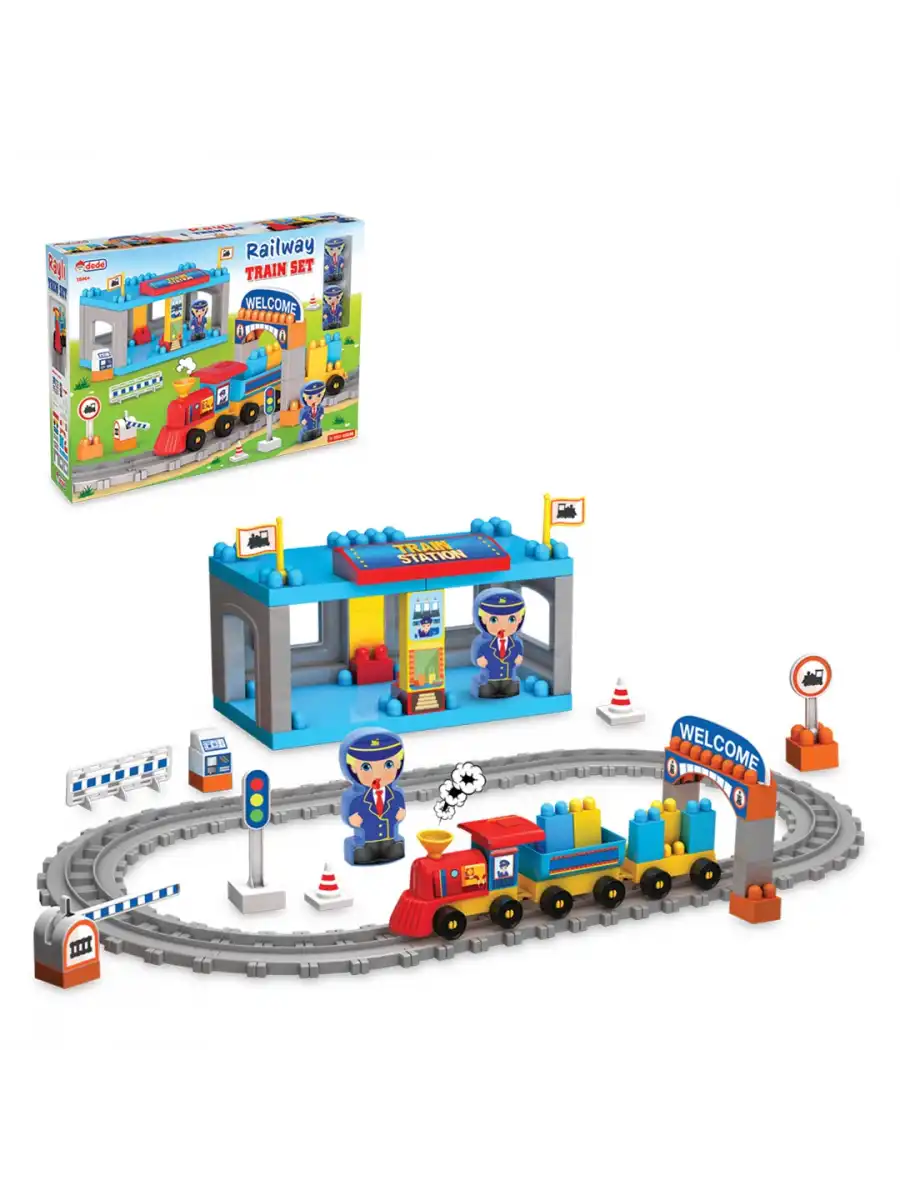 Raylı Tren Seti - Lego Oyuncağı - Lego Setleri - Bloklar - Lego Seti - Yarış Seti