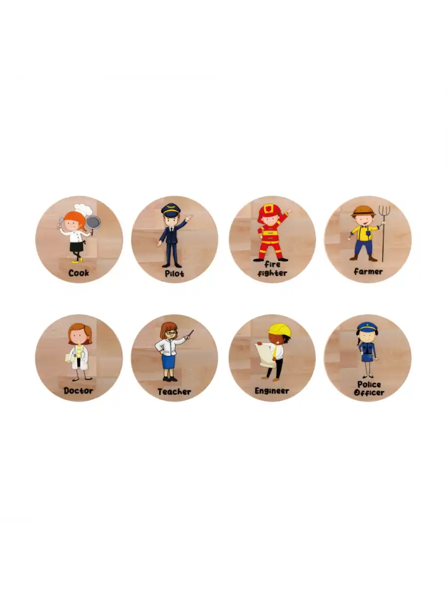 Redka Ahşap Hafıza Oyunu Meslekler - Redka Memory Game - Görsel Hafıza Oyunu Eşleştirme Oyunu