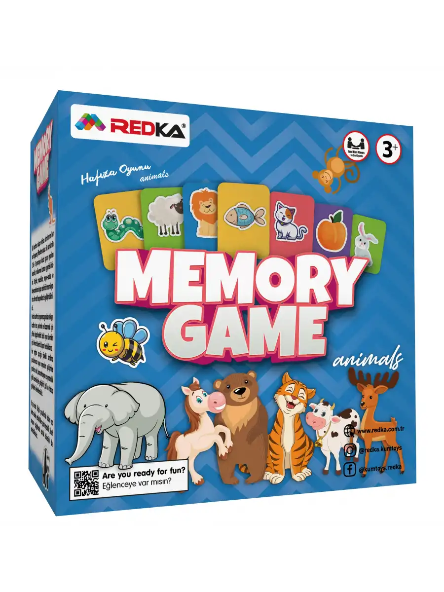 Redka Hafıza Kartları Hayvanlar - Redka Hafıza Oyunu Memory Oyunu - Eğitici Kart Oyunu
