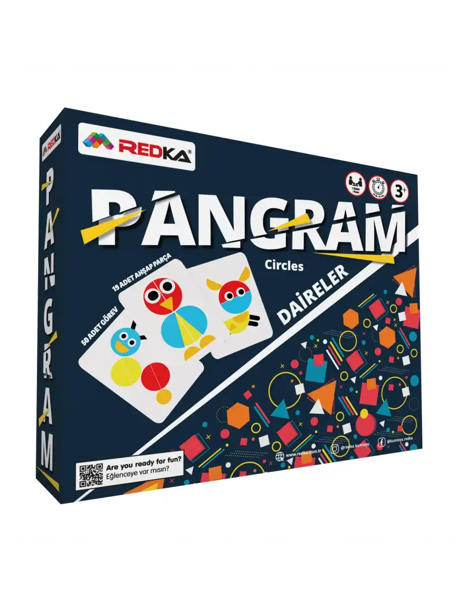 Redka Pangram Daireler - Redka Tangram Oyunu - Akıl ve Zeka Oyunu - Görsel Zeka Oyunu
