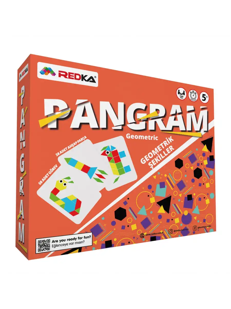 Redka Pangram Geometrik Şekiller - Redka Tangram Oyunu - Akıl ve Zeka Oyunu - Görsel Zeka Oyunu