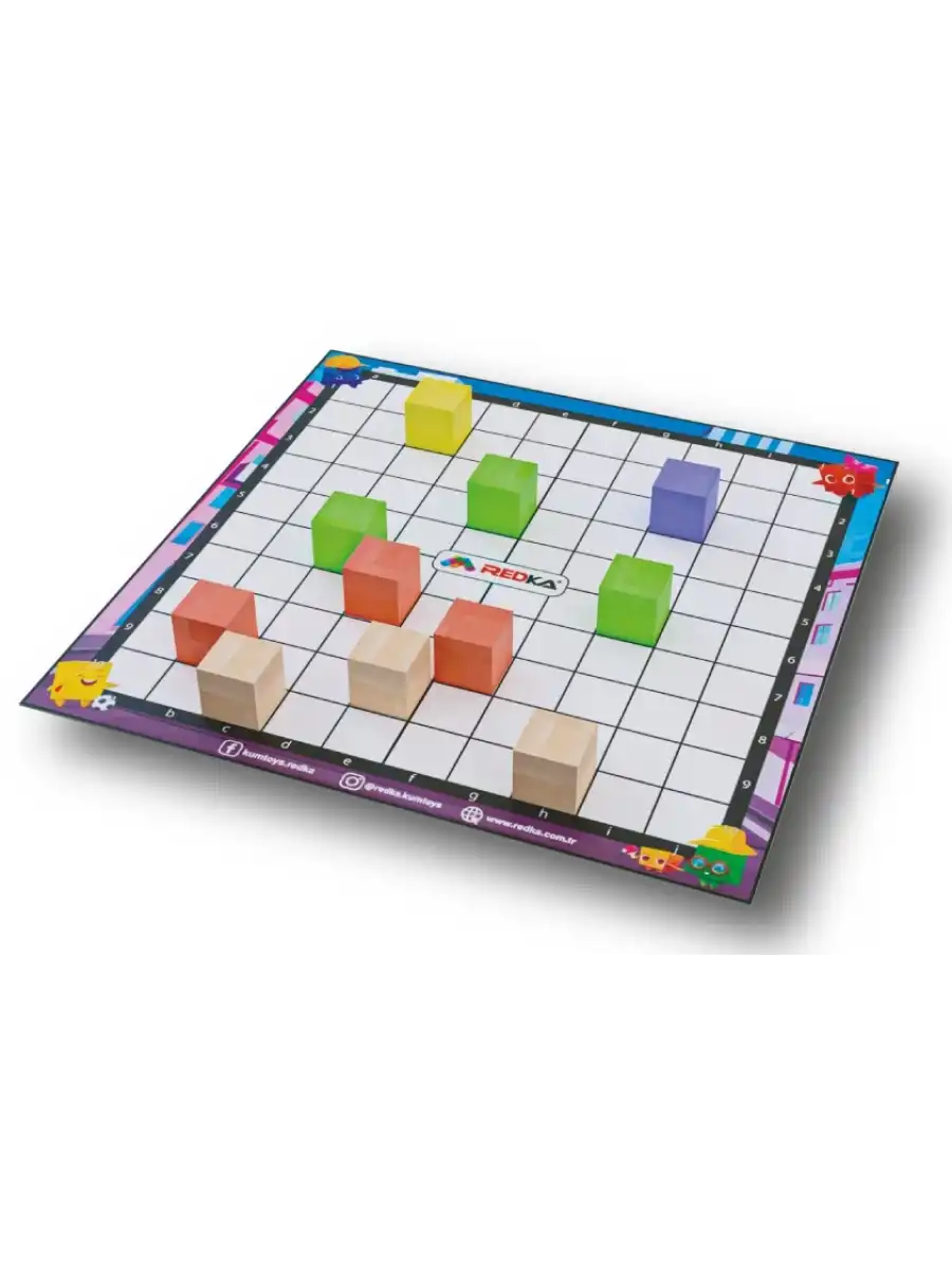 Redka Wooden Cube Blocks - Redka Ahşap Küp Bloklar - Akıl ve Zeka Oyunu - Görsel Oyun
