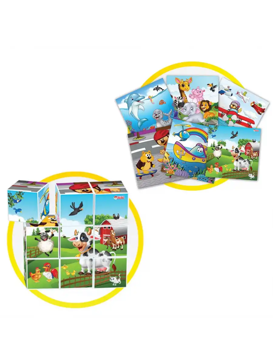Resimli Küpler Oyunu - Görsel Lego - Bebek Oyuncağı - Resim Tamamla