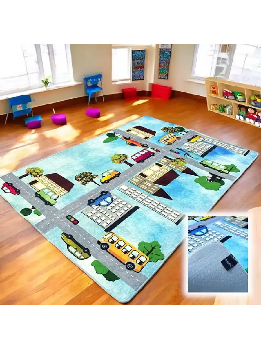 Şehir Çocuk Halısı 200x290 cm. - Şehir Anaokulu Halısı - Şehir Kreş Halısı - Şehir Oyun Halısı
