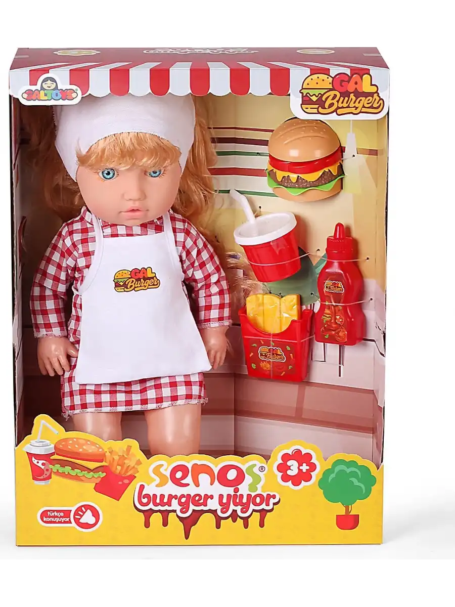 Senoş Burger Yiyor - Türkçe Konuşan Senoş Et Bebek - Konuşan Bebek - Senoş Bebek - Burger Et Bebek - Sarışın