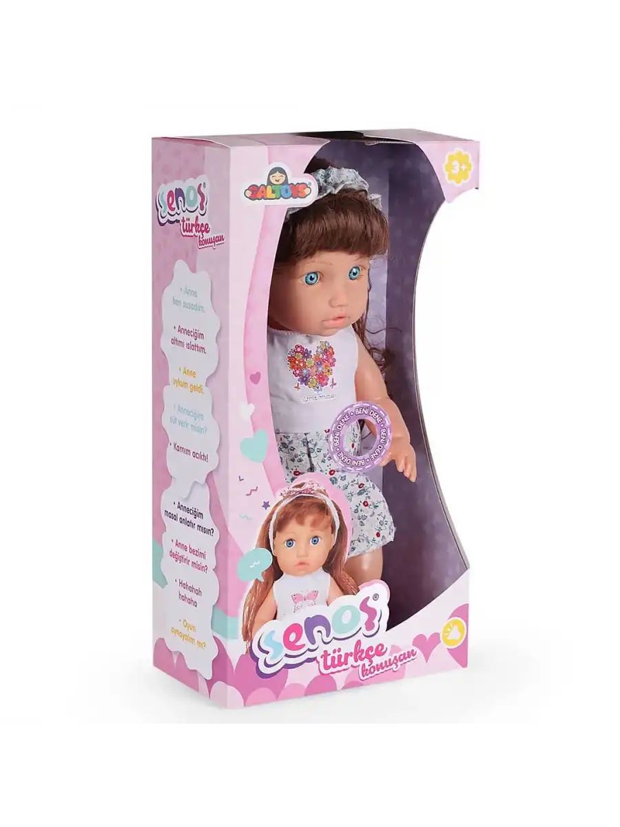 Senoş Saçlı Bebek - Türkçe Konuşan Senoş Et Bebek - Konuşan Bebek - Senoş Bebek - Saçlı Bebek - Kalpli