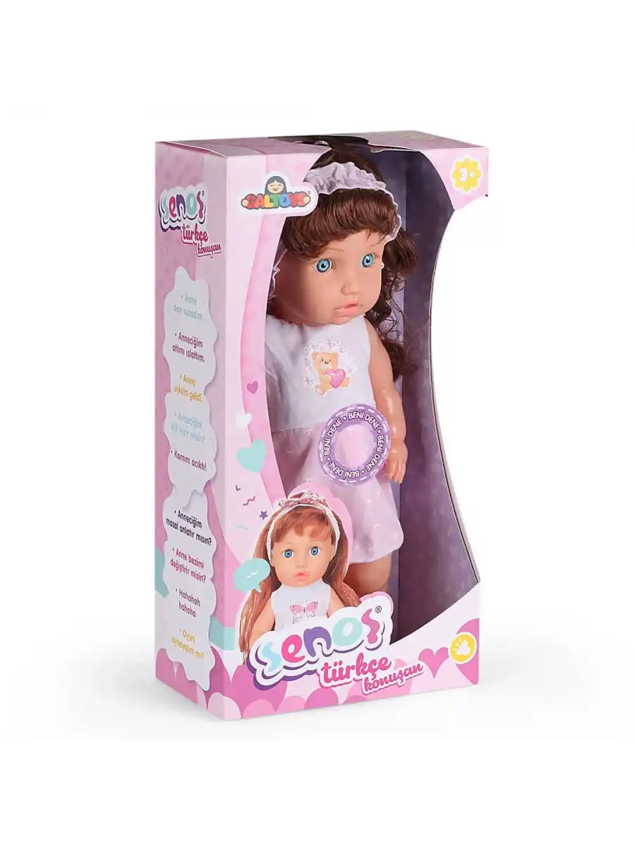 Senoş Saçlı Bebek - Türkçe Konuşan Senoş Et Bebek - Konuşan Bebek - Senoş Bebek - Saçlı Bebek - Ayıcıklı