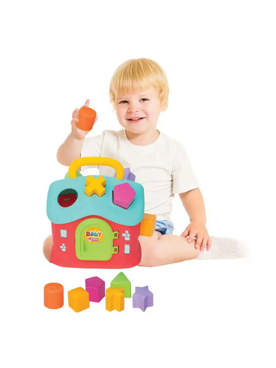 Sepetli Bul-Tak Ev - Bultak Lego - Bebek Oyuncağı - Şekil Takmaca - Blok Yerleştirme Oyunu Eğitici Oyuncak