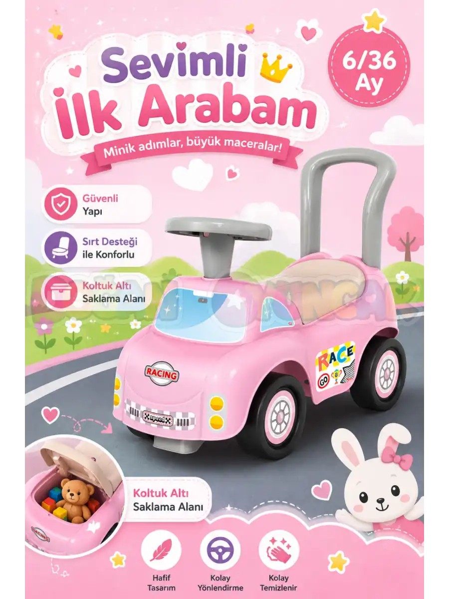 Sevimli İlk Arabam Pembe
