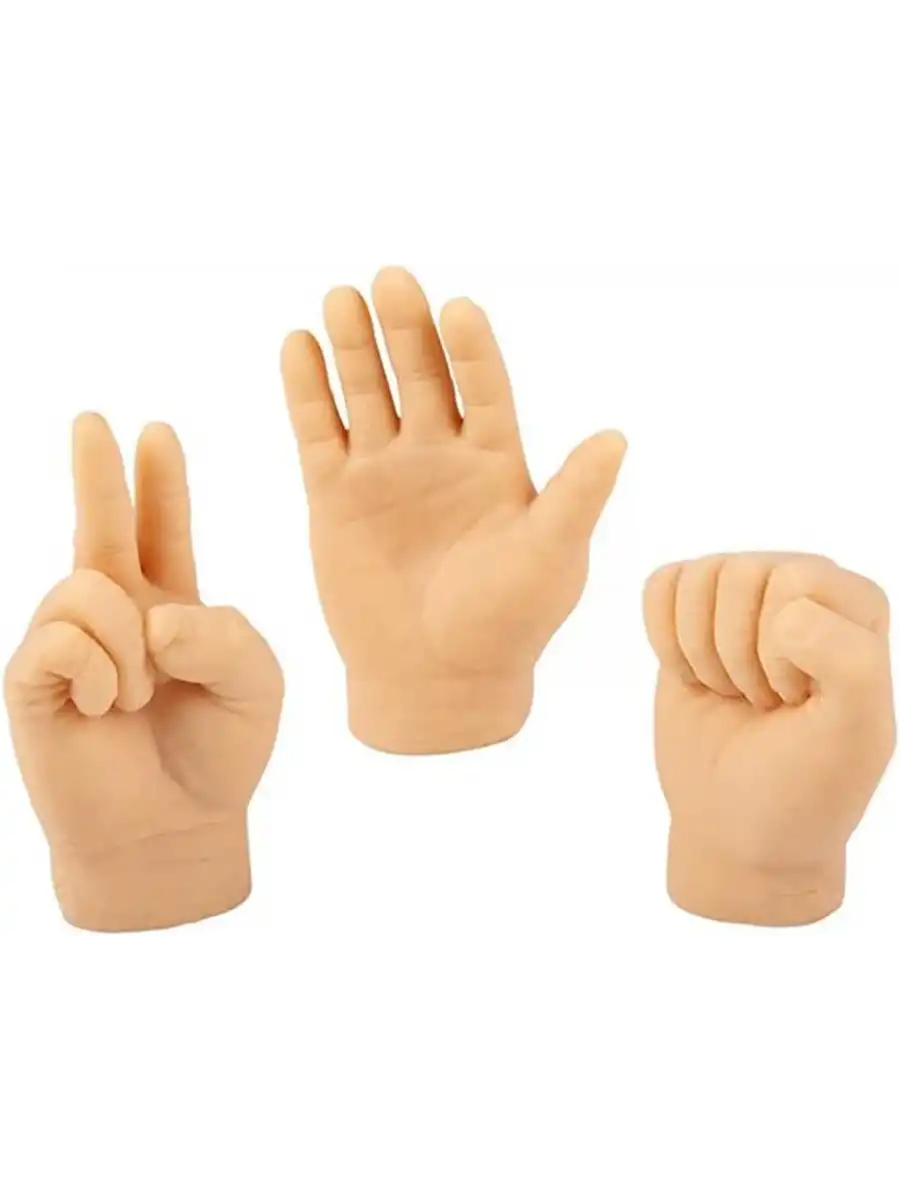 Slikon Taş Kağıt Makas Oyunu - Parmak Oyunu - Parmak Taş-Kağıt-Makas Oyunu - Parmak Fidget Oyuncakları