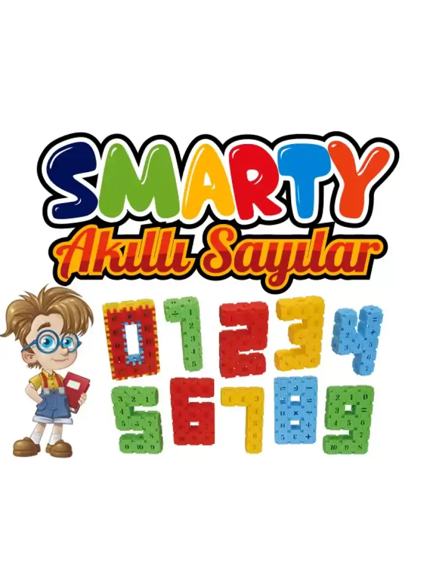 Smarty - Akıllı Sayılar Blok Oyunu 100 Parça - Oyuncak Lego Seti - Birbirine Geçmeli STEM Lego Seti - Eğitici Oyuncak
