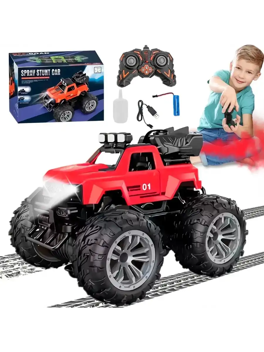 Smoke R/C Araba Kırmızı - Uzaktan Kumandalı Duman Atan Araba - Dumanlı Kumandalı Araba - Uzaktan Kumandalı Araba