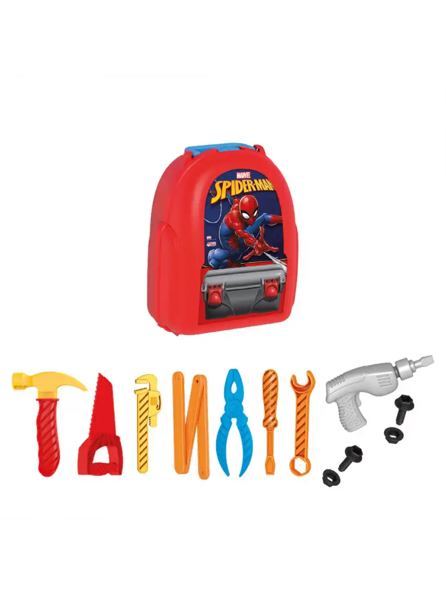 Spiderman Tamir Seti Sırt Çantası - Oyuncak Tamir Setleri - Tamir Aletleri - Alet Seti - Vidalama Seti