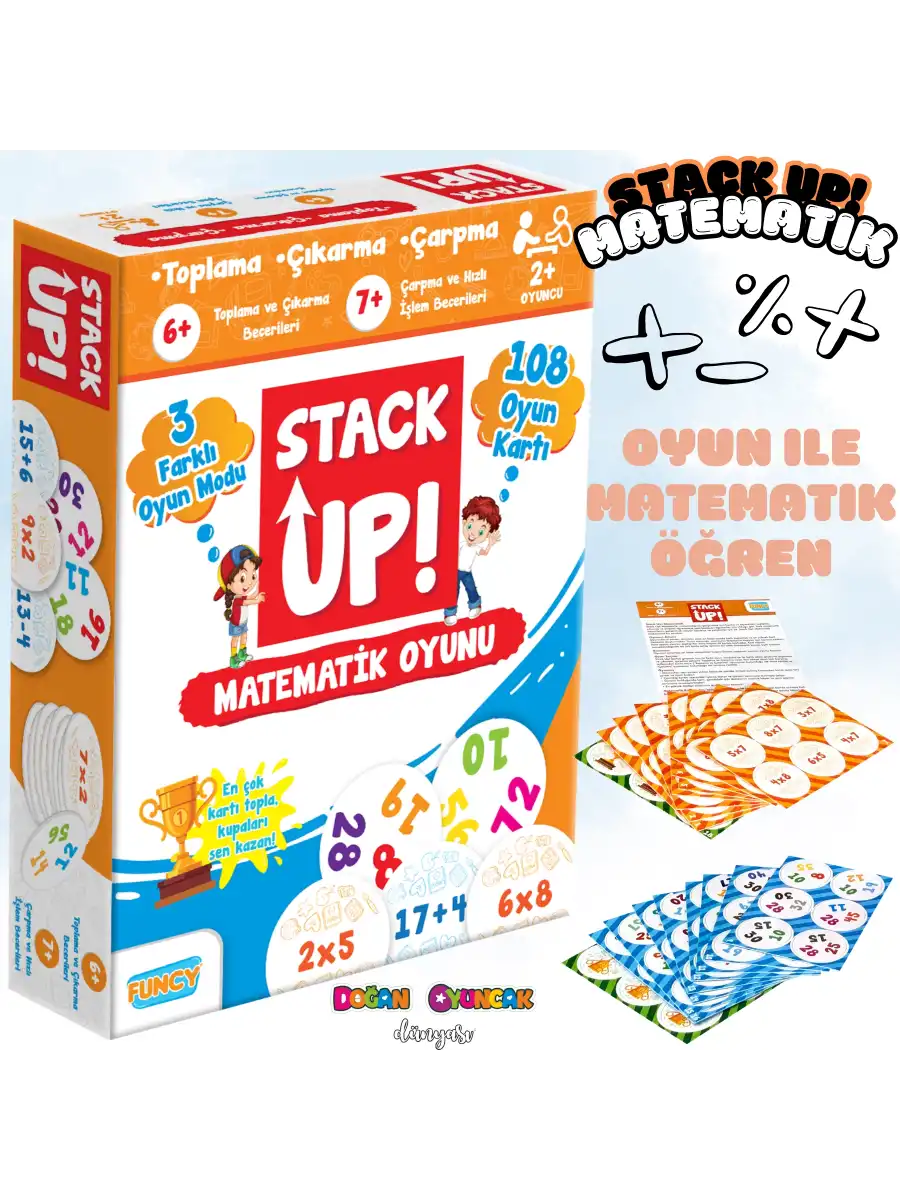 Stack Up Matematik Öğreniyorum! - Matematik Aktivite Oyunu - Matematik Kelime Oyunu - Akıl Oyunu Zeka Oyunu