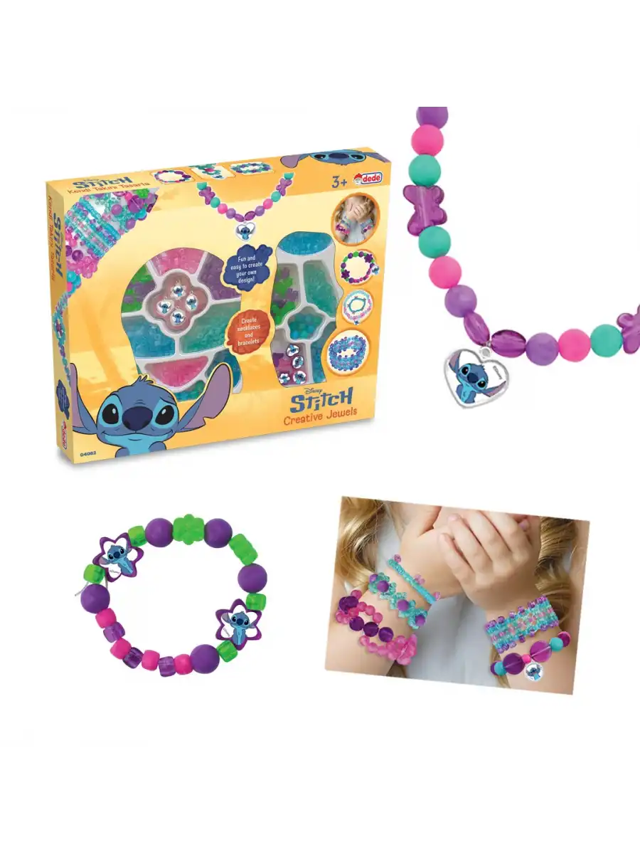 Stitch İkili Takı Seti - Dede Takı Seti - Boncuk Kolye Seti - Disney Stitch Takı Seti Bilezik Kolye Seti