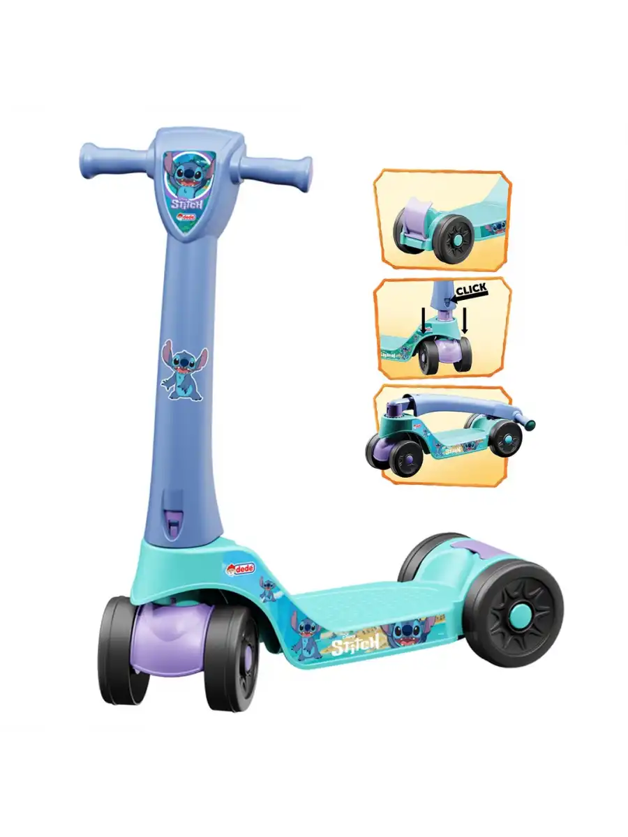 Stitch Scooter - Plastik Scooter - 4 Tekerli Scooter - Bingit - Kaykay Disney Stitch Scooter