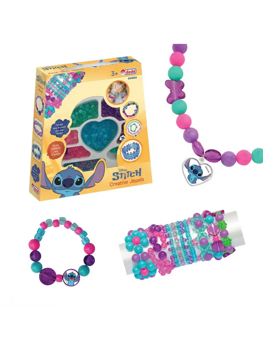 Stitch Tek Takı Seti - Dede Takı Seti - Boncuk Kolye Seti - Disney Stitch Takı Seti Bilezik Kolye Seti
