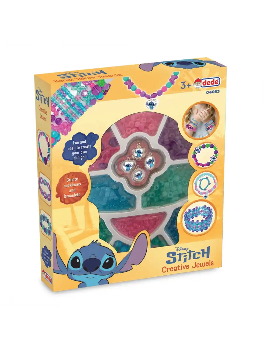 Stitch Tek Takı Seti - Dede Takı Seti - Boncuk Kolye Seti - Disney Stitch Takı Seti Bilezik Kolye Seti