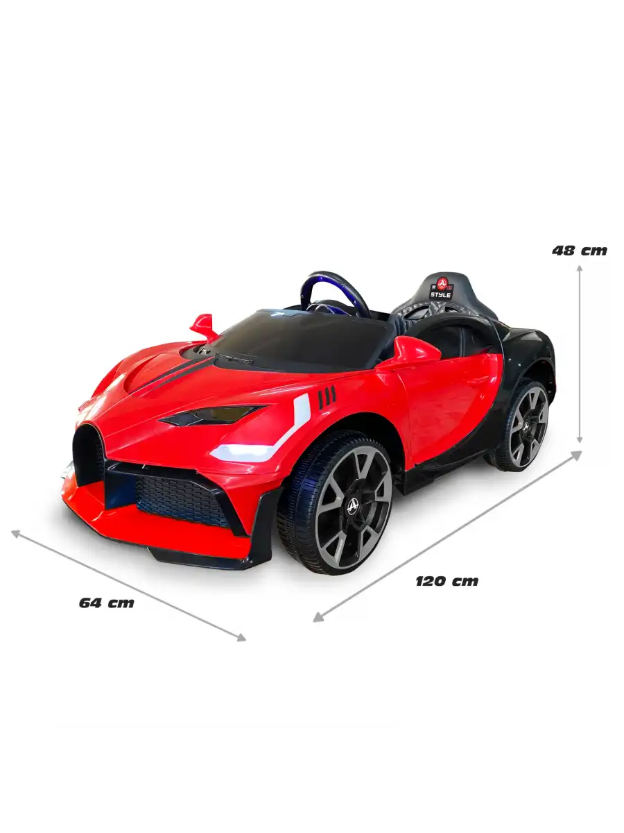 Style GT Kırmızı Uzaktan Kumandalı 4X2 12 Volt Akülü Araba - RC Bugatti Divo Akülü Araba
