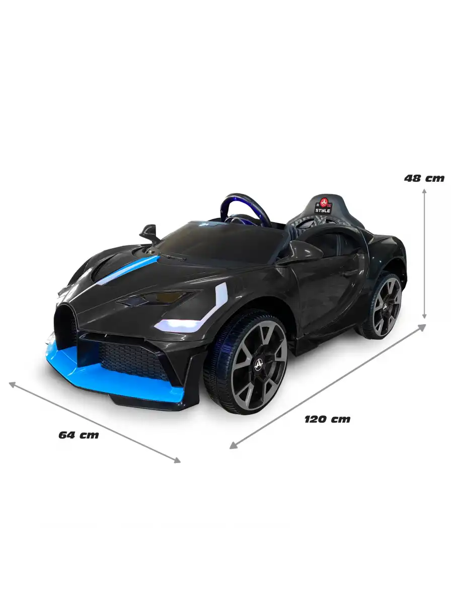Style GT Siyah Uzaktan Kumandalı 4X2 12 Volt Akülü Araba - RC Bugatti Divo Akülü Araba
