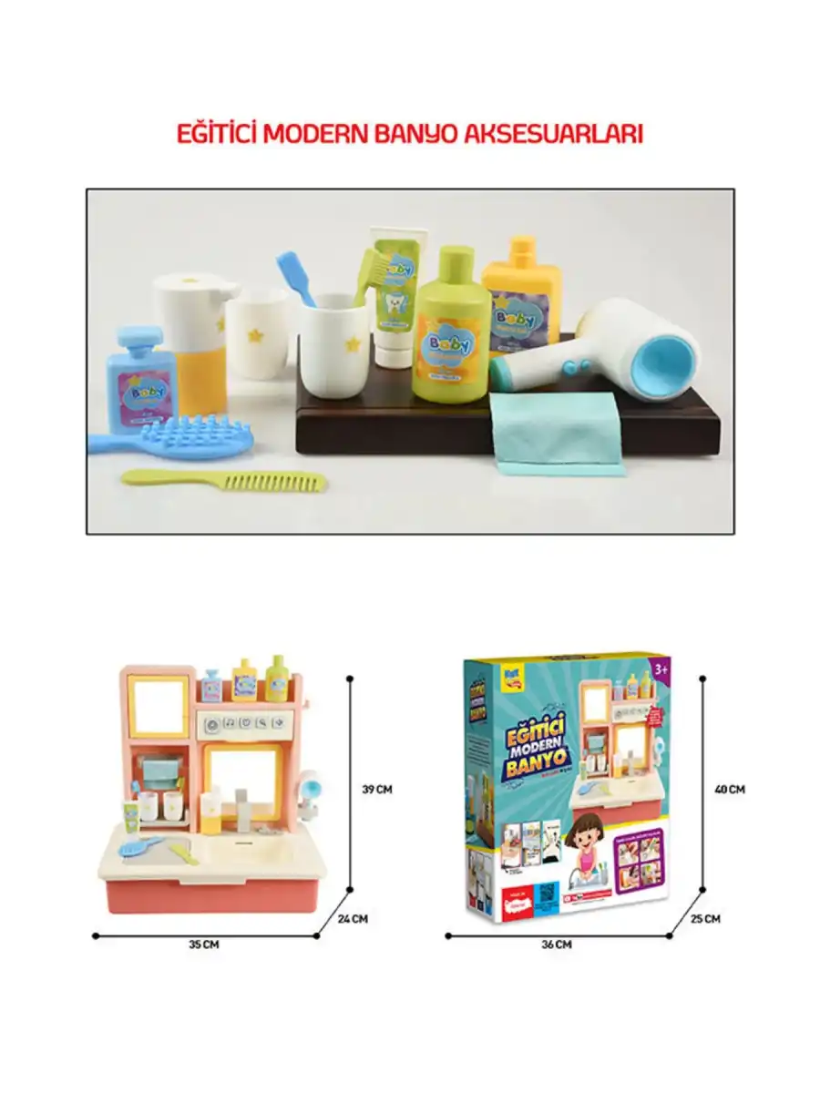 Su Akıtan Modern Banyo Seti - Çeşmeli Işıklı ve Sesli Lavabo - Banyo Seti - Su Akan Musluk - Mavi