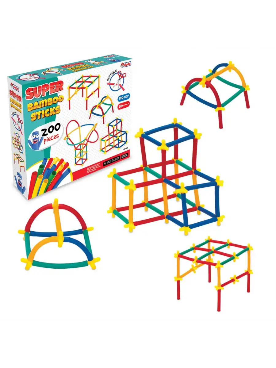 Süper Bambu Çubuklar (200 Parça) - Lego Setleri - Borular Lego - Plastik Çubuklar