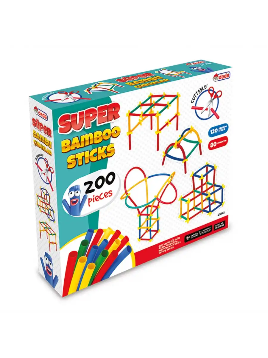 Süper Bambu Çubuklar (200 Parça) - Lego Setleri - Borular Lego - Plastik Çubuklar