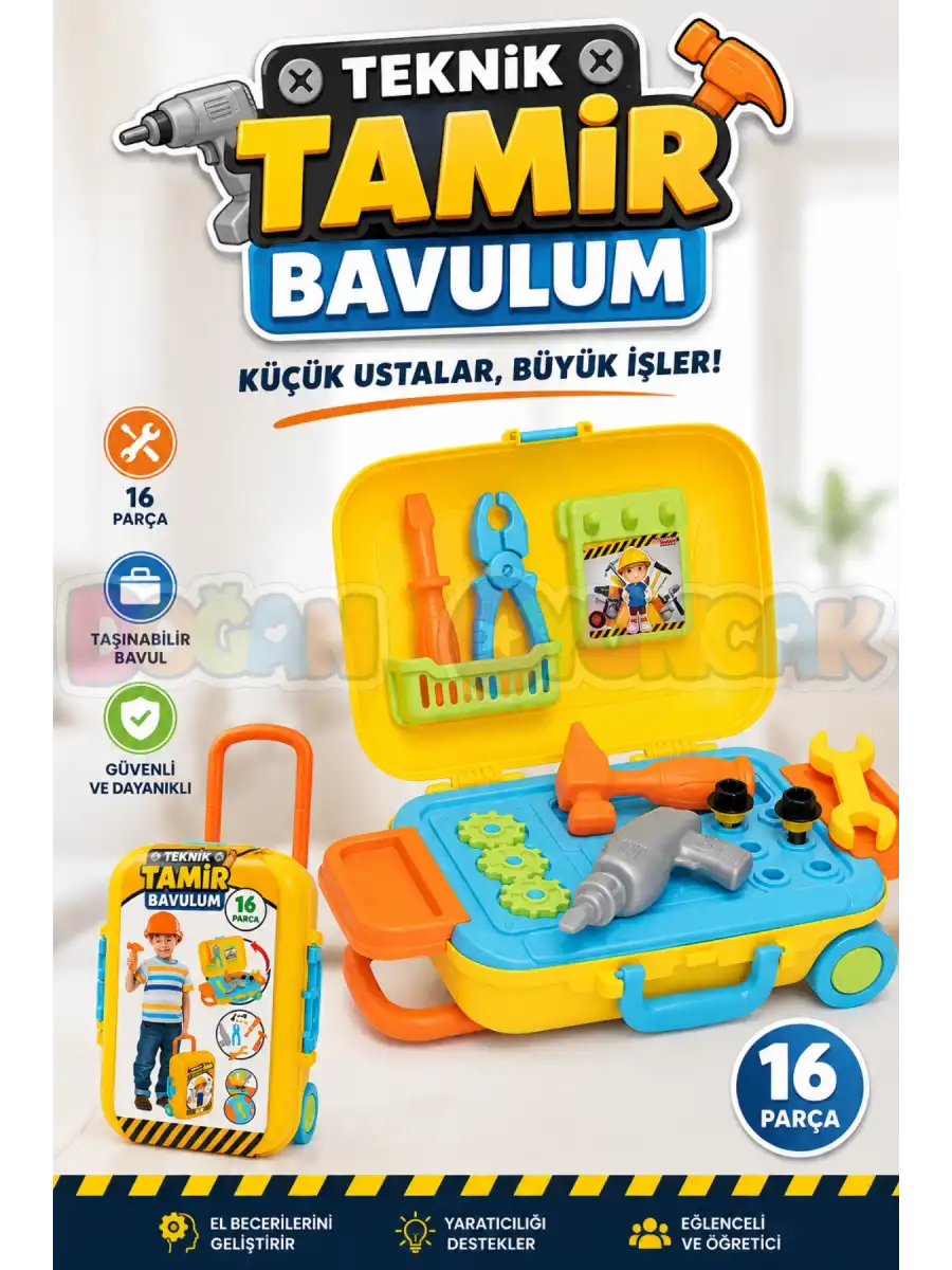 Teknik Tamir Set Bavulum - Oyuncak Tamir Setleri - Tamir Aletleri - Alet Seti - Vidalama Seti