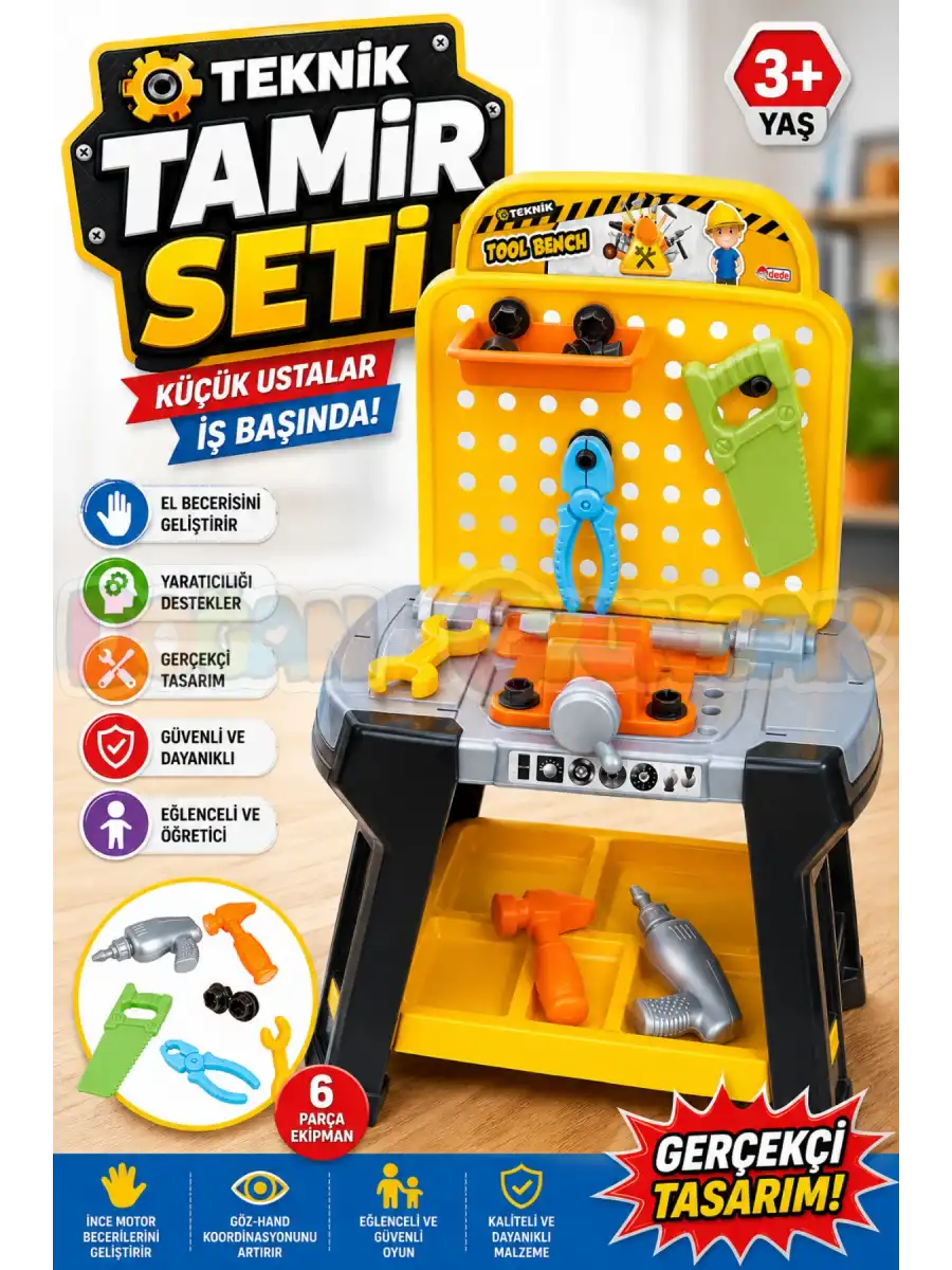 Teknik Tamir Seti - Oyuncak Tamir Setleri - Tamir Aletleri - Alet Seti - Vidalama Seti