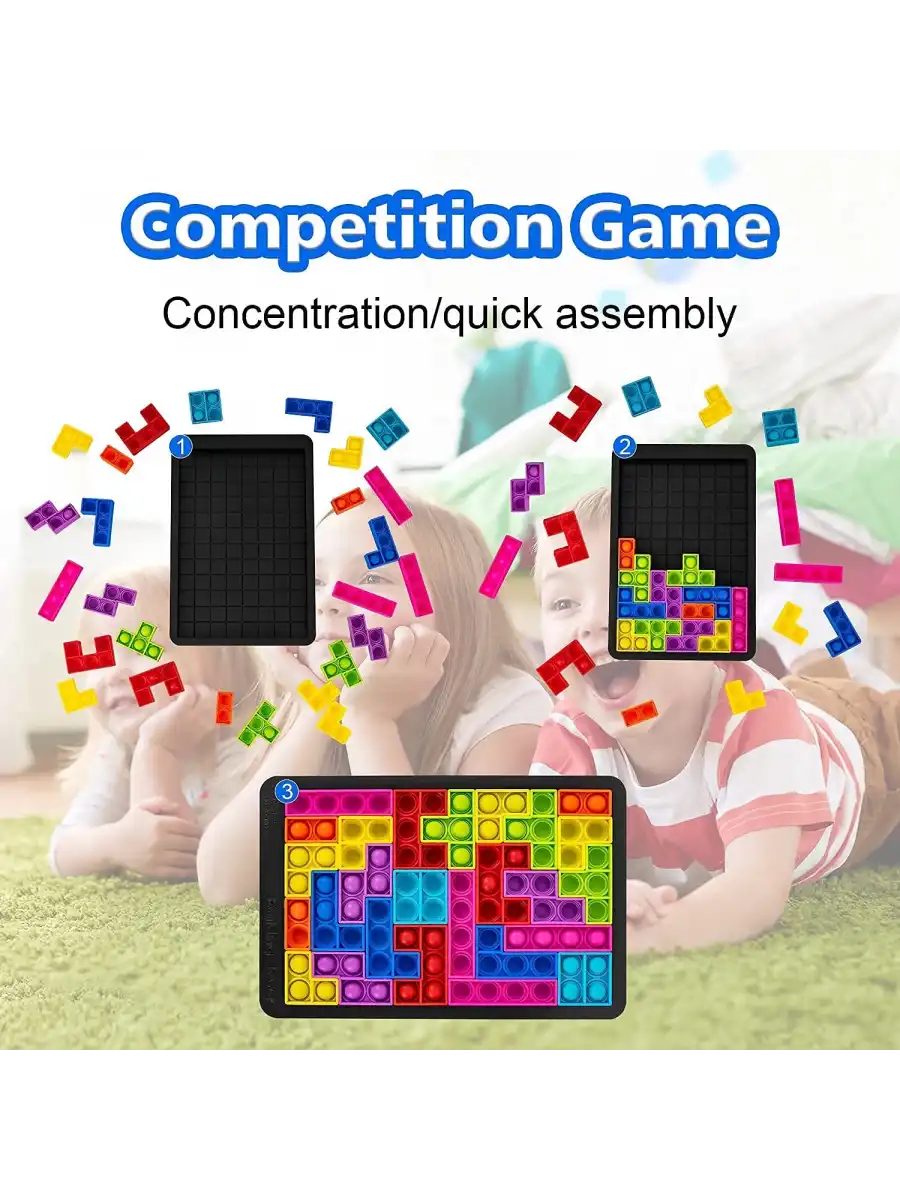 Tetris Popit - Puzzle Popit - Slicon Puzzle Building BlocksPopit - Popit Oyuncak - Stres Oyuncak - Slikon Tetris Popit Oyuncak