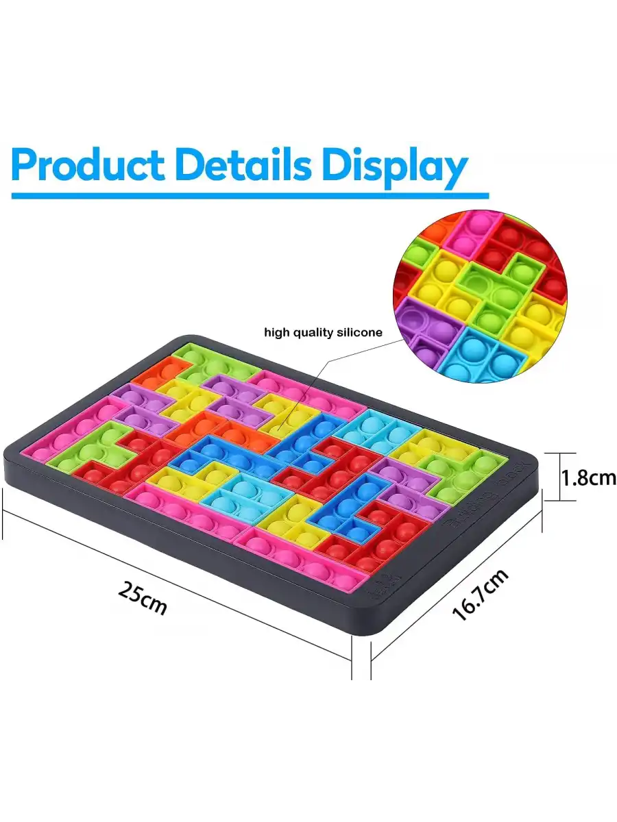 Tetris Popit - Puzzle Popit - Slicon Puzzle Building BlocksPopit - Popit Oyuncak - Stres Oyuncak - Slikon Tetris Popit Oyuncak