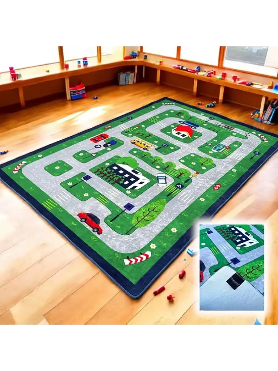 Trafik Çocuk Halısı 100x160 cm. - Trafik Anaokulu Halısı - Trafik Kreş Halısı - Trafik Oyun Halısı