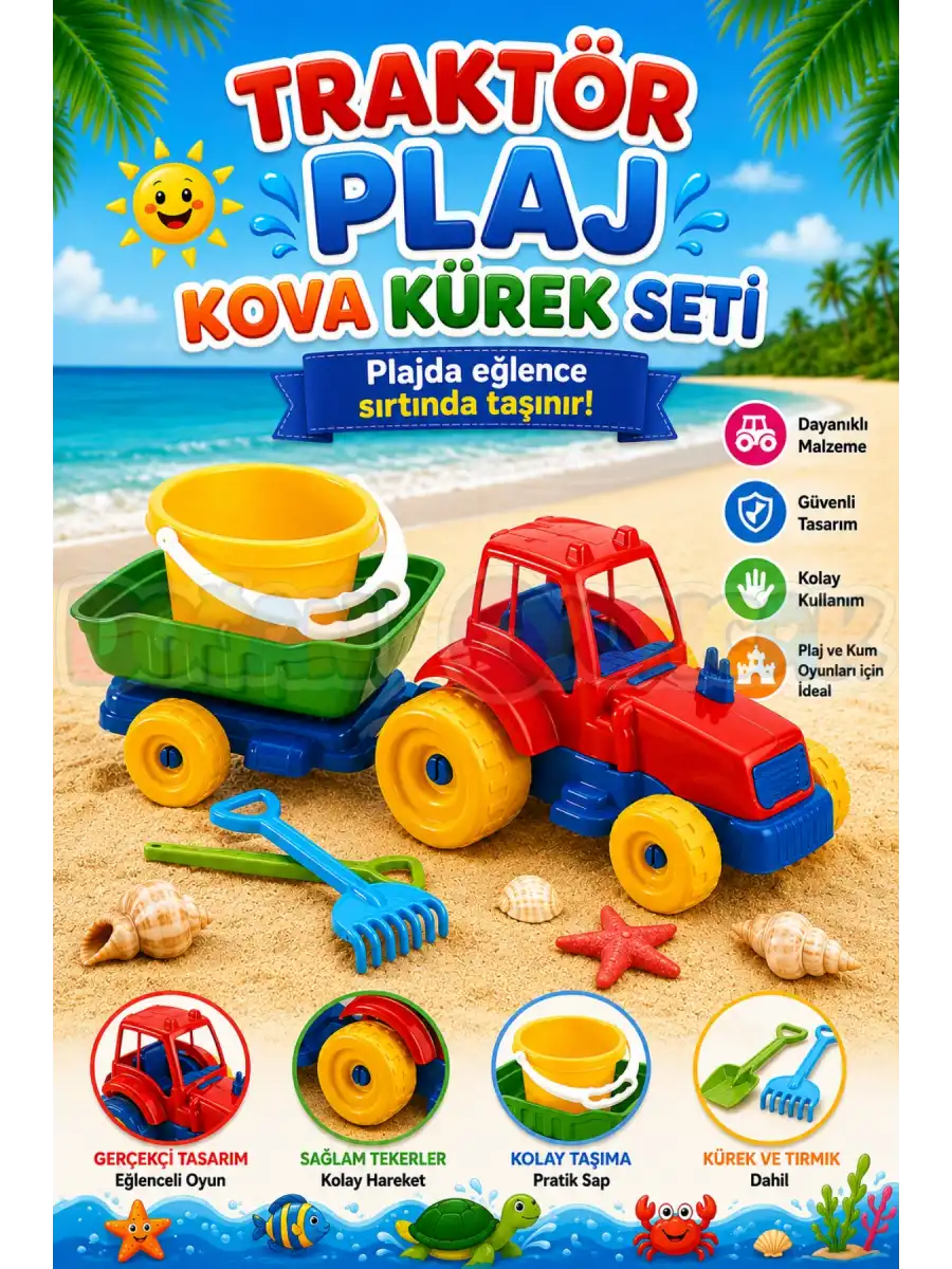 Traktör Plaj Kova Kürek Seti 01274