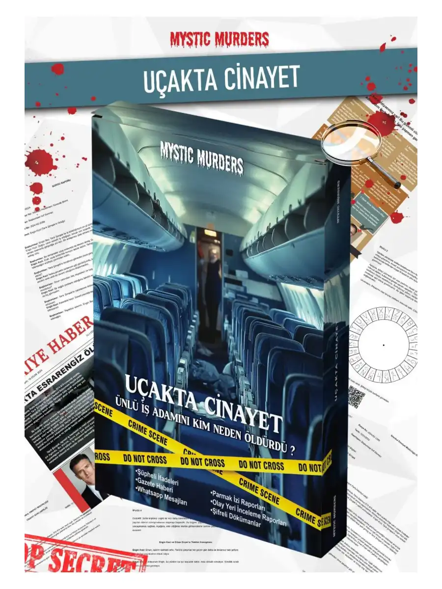 Uçak Cinayeti Dedektif Oyunu - Dava Çözme Oyunu - Suç Çözme Oyunu - Cinayet Oyunu Cinayet Çözme