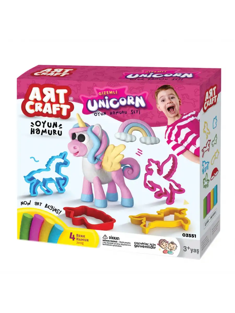 Unicorn Oyun Hamur Seti 200 Gr. - Oyun Hamuru Seti - Hamur Setleri - Hamur Kalıpları - Boynuzlu At