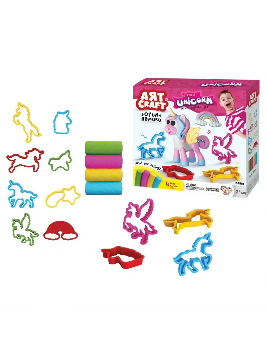 Unicorn Oyun Hamur Seti 200 Gr. - Oyun Hamuru Seti - Hamur Setleri - Hamur Kalıpları - Boynuzlu At
